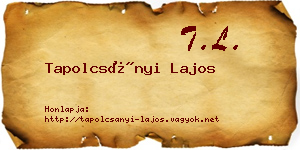 Tapolcsányi Lajos névjegykártya