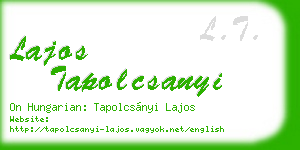 lajos tapolcsanyi business card